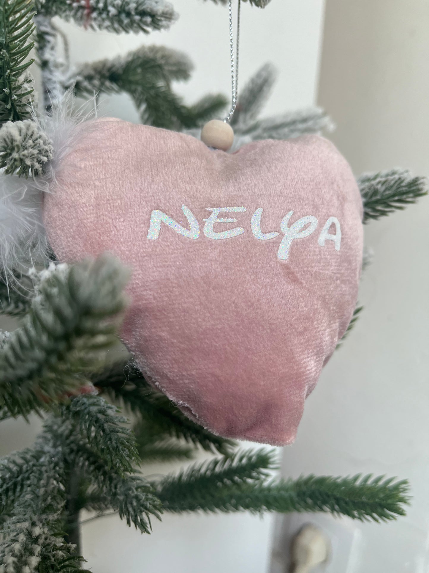 ORNEMENT DE NOËL COEUR  EN VELOURS